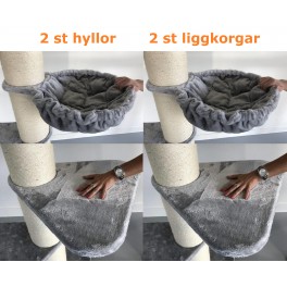 Till MC Pelare 2 hyllor + 2 liggkorgar